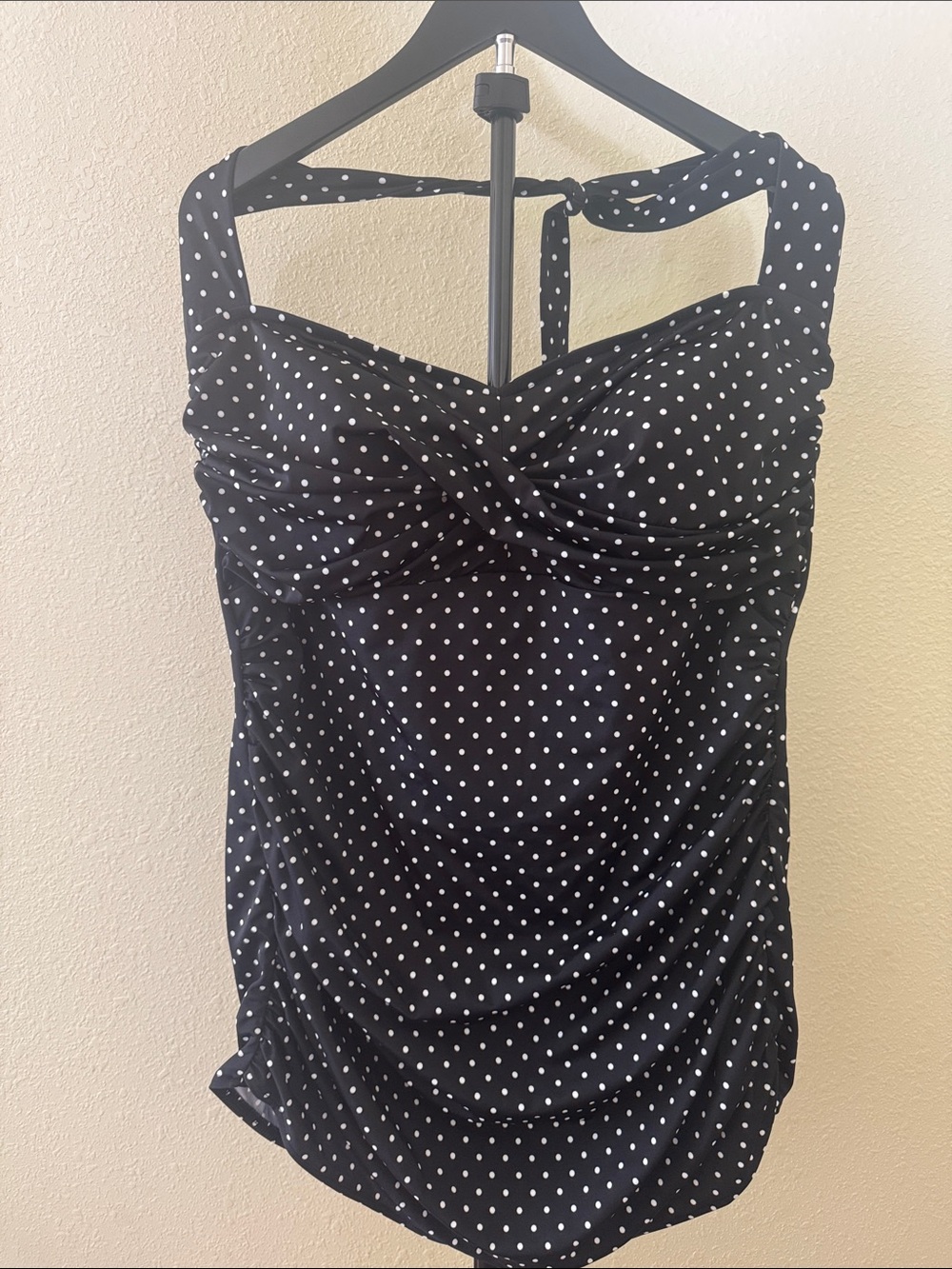One Piece Swim 3X Retro Slimming black polka dot